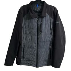 CALVIN KLEIN Hybrid Quilted Performance Softshell Black Jacket Men's L