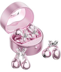 2026 Great Gift Clip On Earbuds with Heart Design & Detachable Butterfly Earrings,Bluetooth 6.0 Wireless Headphones for Women, IPX6 Waterproof,40H Pla
