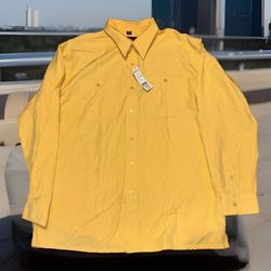 Oleg Cassini Men’s Long Sleeve Shirt Size XXL Yellow