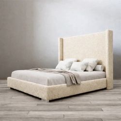 Beige bed frame