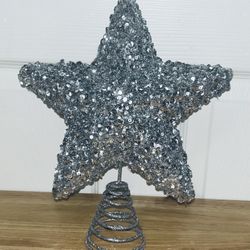REDUCED New Silver Star Tree Topper 