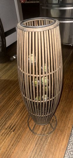 Rattan Basket Outside Candle Light