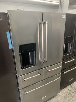 Kitchen aid 5 door fridge in stainless steel