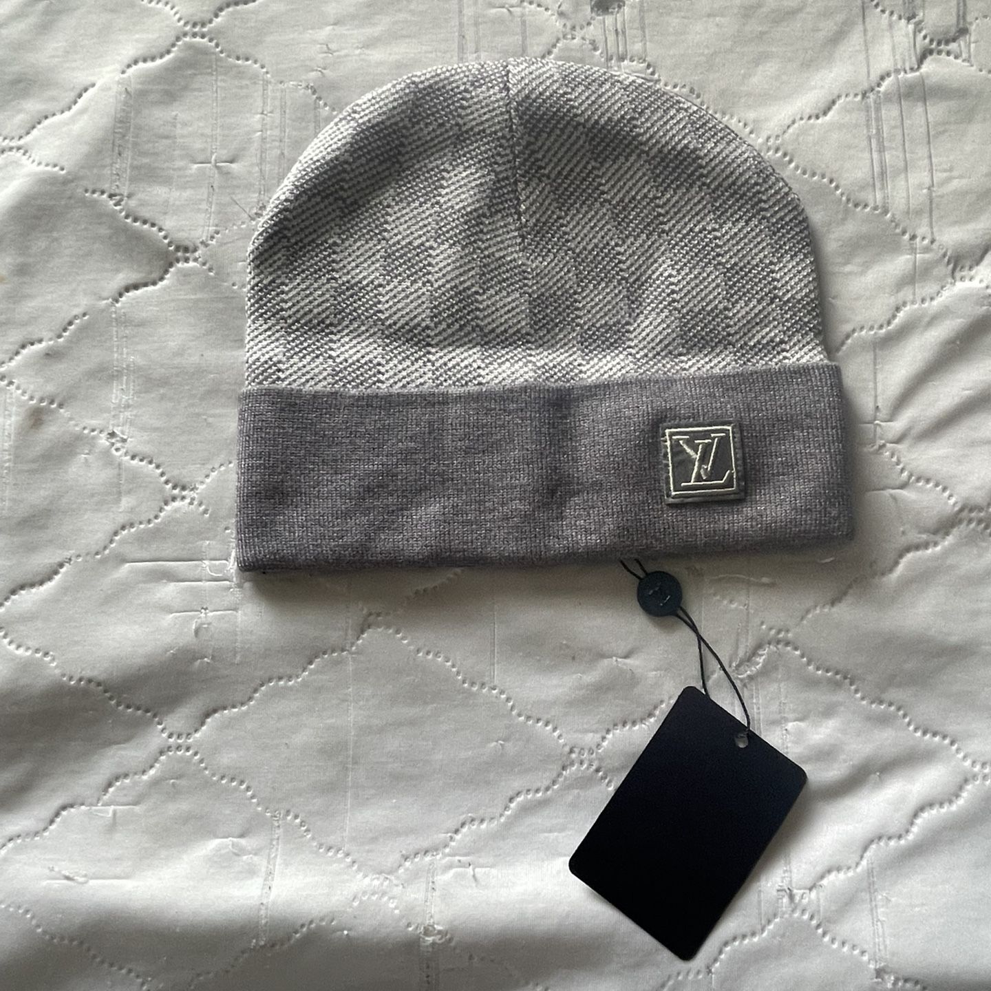 Louis Vuitton Light Grey Neo Petit Damier Beanie for Sale in