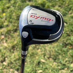 MINT LEFT HANDED NIKE SQ DYMO 2 QUAD KEEL GOLF FAIRWAY WOOD 19* #5 W GRAPHITE A FLEX