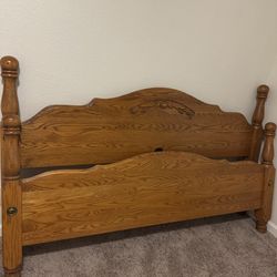 Solid Oak wood Bed Frame King Size