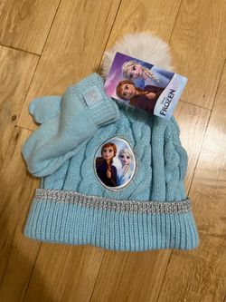 Disney Frozen Kids Beanie Hat and Gloves Set