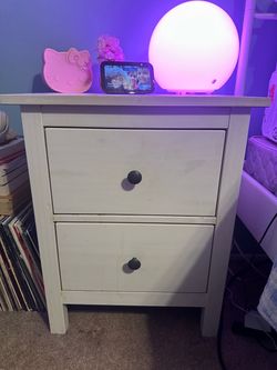 IKEA Hemnes White Wood 2-Drawer Nightstand
