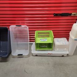 Mixed Lot of (7) Storage Bins,containers Boxes, and Organizers 