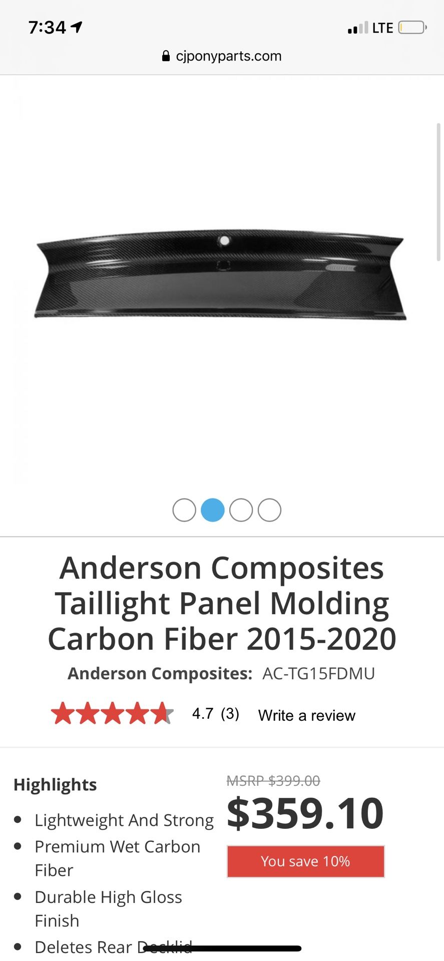 Anderson composite carbon fiber decklid