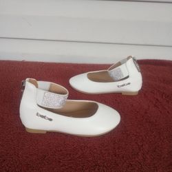 bebe Girls' Shoes - Ballet Flats with Rhinestone Studded Ankle Straps size 7