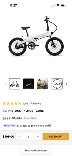 Lectric XP Lite 2.0 E-Bike – Only 93 Miles – No Battery