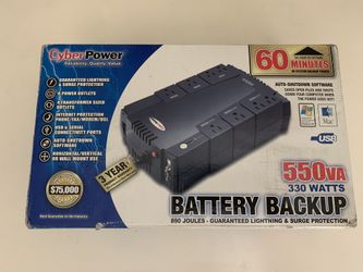 120 Volt CyberPower 8-Outlet PC Battery Back-Up System & Surge Protector