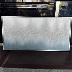 ✨ Large Silver Glitter Abstract Wall Art – 39” x 20”