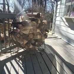 Season firewood A barbecue