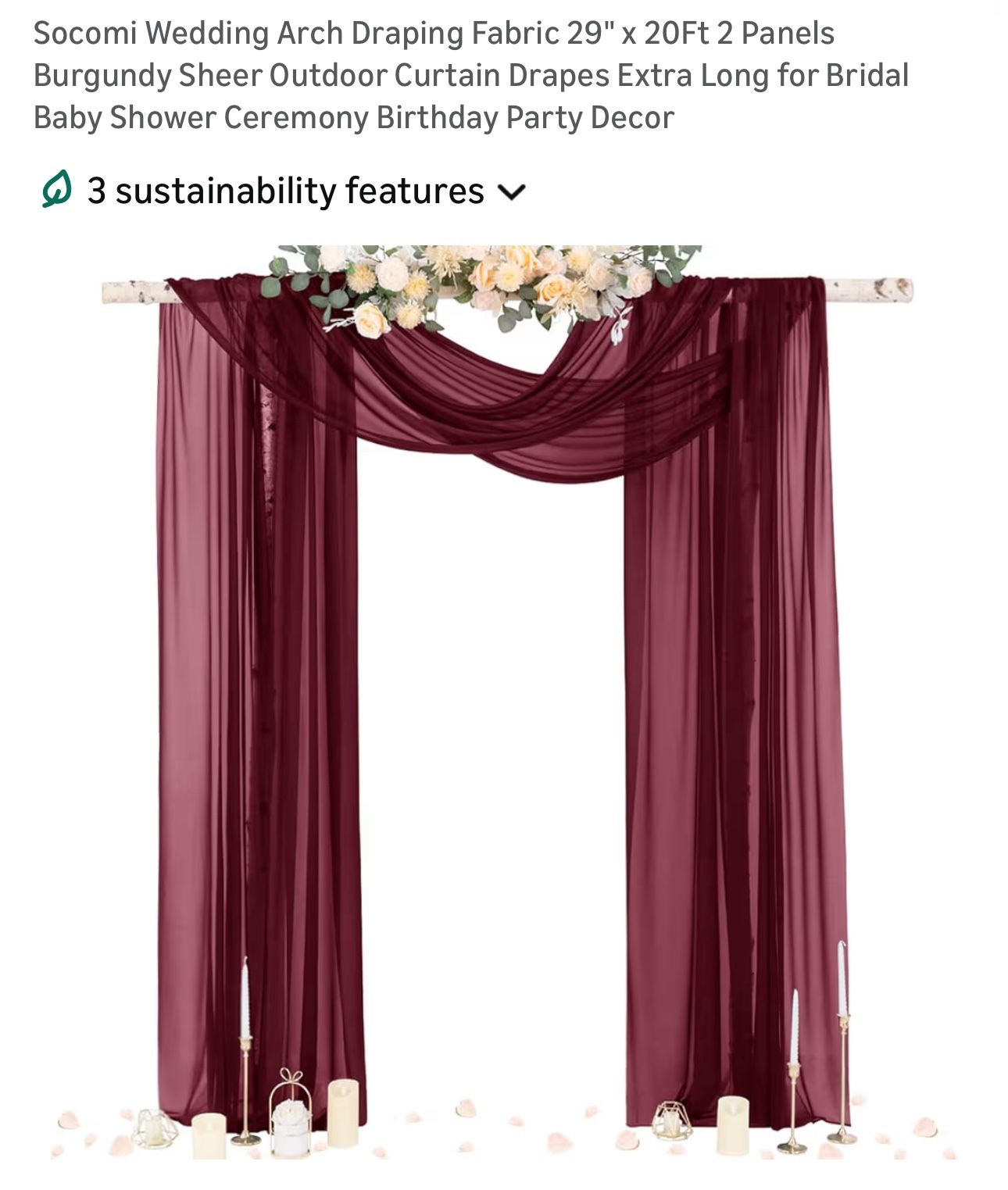 Arch Draping Fabric 29" x 20Ft