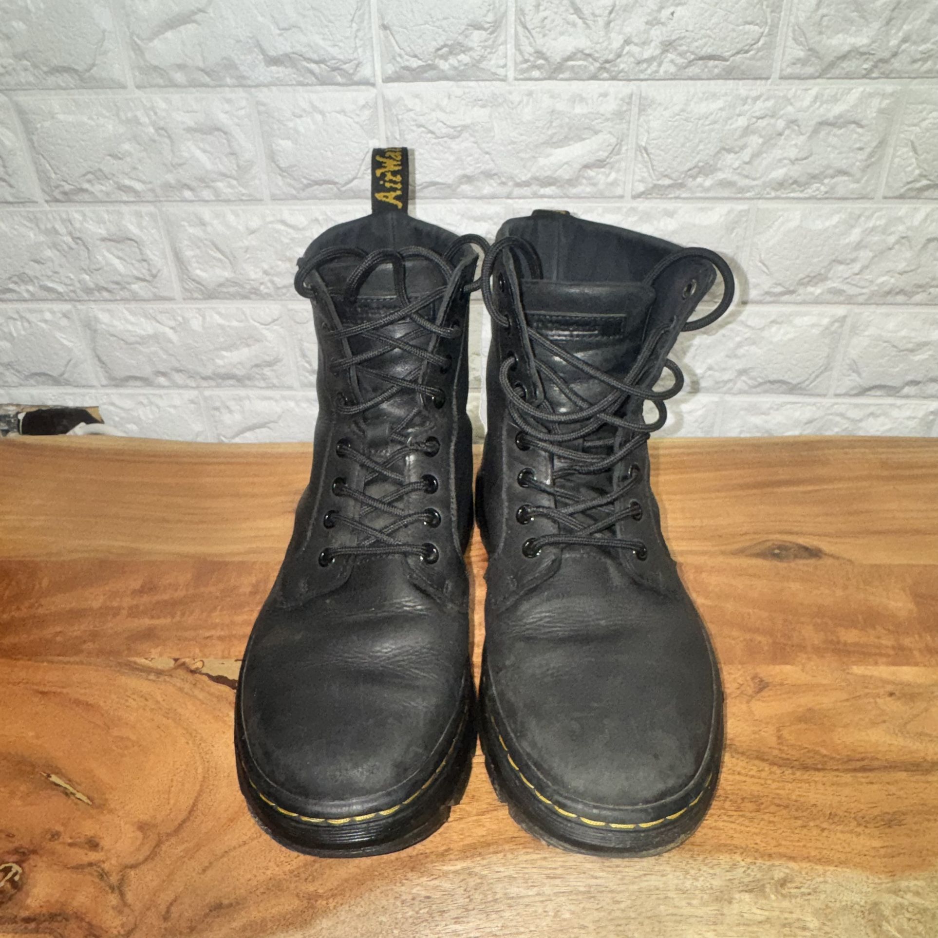 Dr. Martens Combs Leather Boots Black Men’s 6 Women’s 7 Combat Lace Up Air Wair