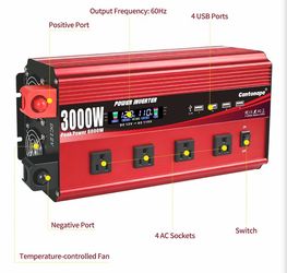 3000W power inverter 12VDC to 120VAC