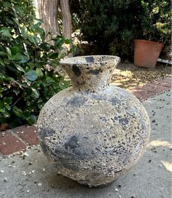 Vintage 1970s Studio Pottery Vase Brutalist Volcanic Lava Texture 14.75"