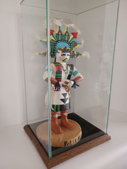 Vintage Katchina Doll in glass case