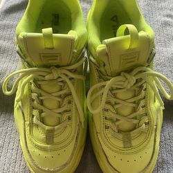 Fila Disruptor II Premium Size 8.5 Women's Neon Yellow Shoes
