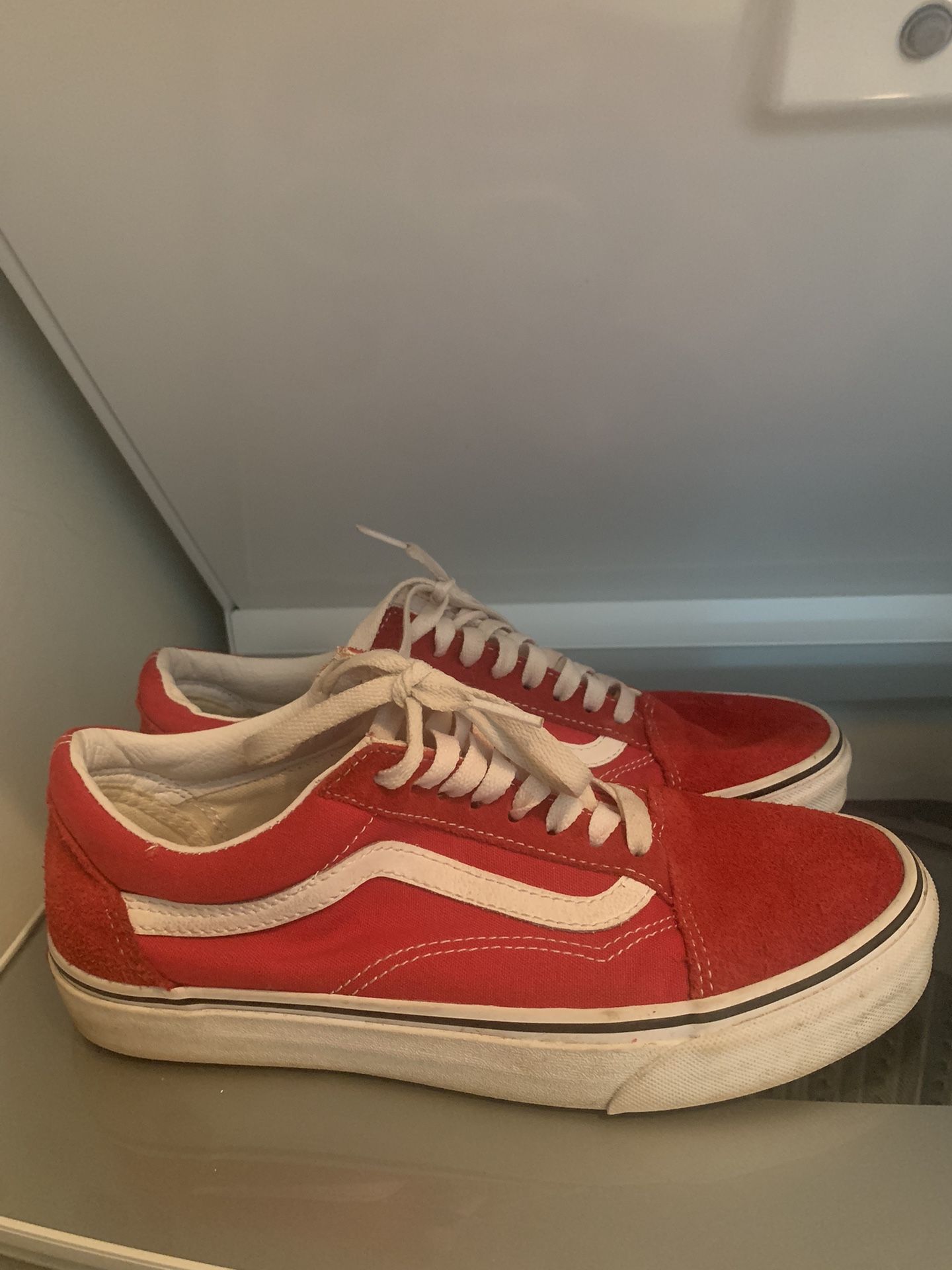 red vans, size 7 (men) 8.5 (women), hardly worn! 