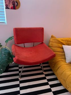 Red velvet vintage chair