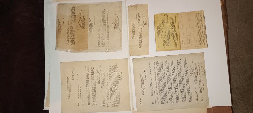 Ephemeral  1930s &1950s Lot Of  6 Items..Military Letterhead Letters  