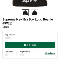 Black Supreme Box Logo Beanie 