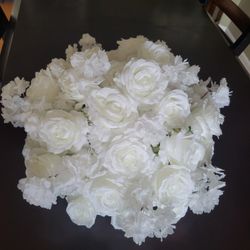 Large White Artificial Flower Ball – Wedding/Event Centerpiece