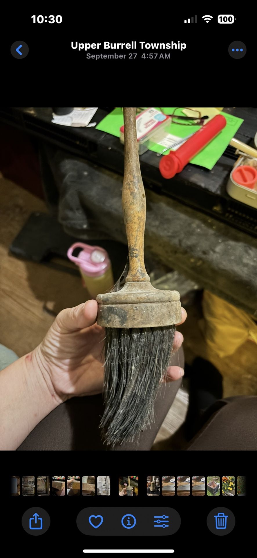 vintage horse hair dusting brush