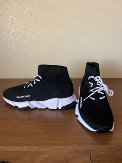 Balenciaga speed trainer lace up “black and white “ size 11 men’s