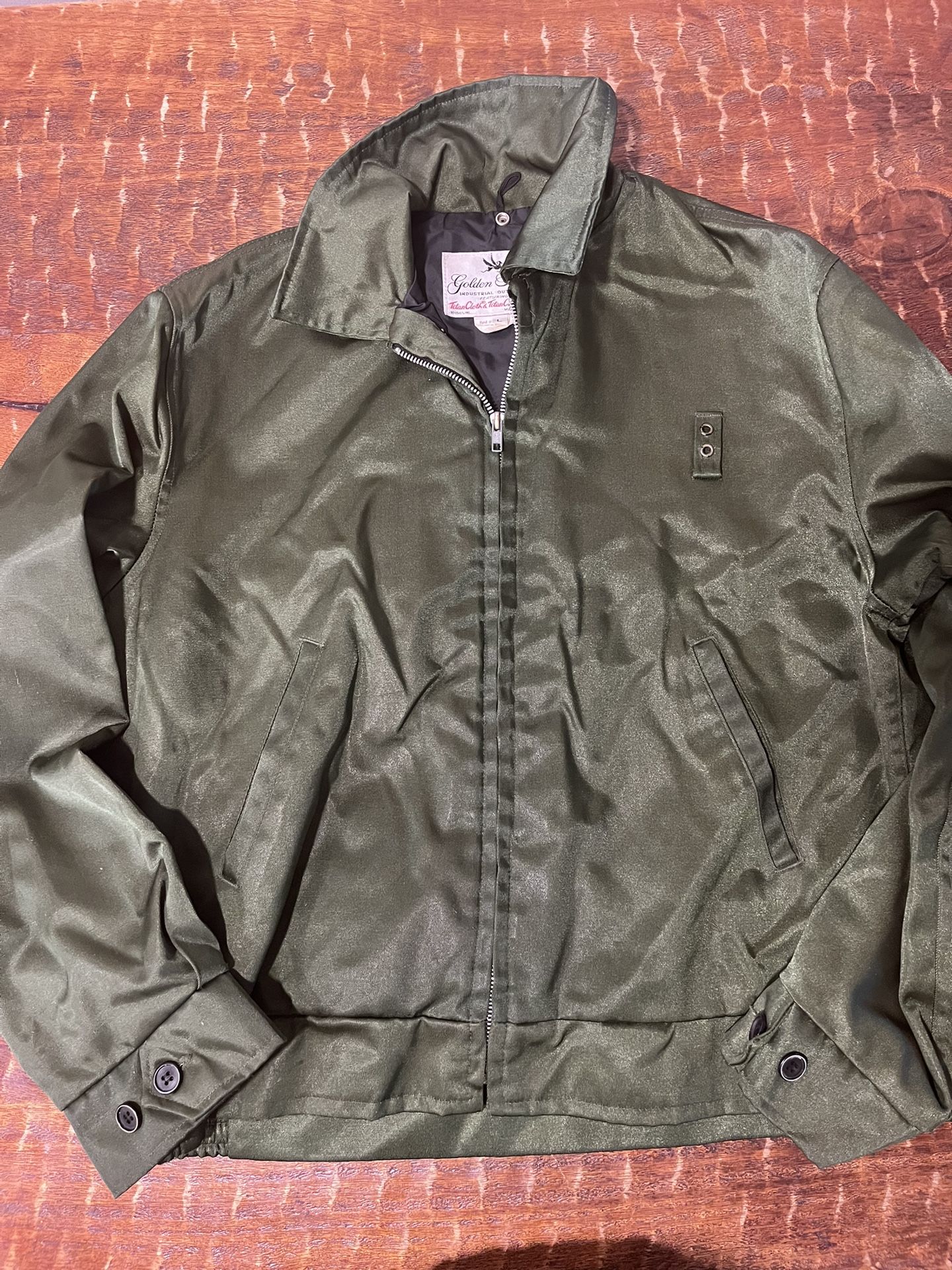 Vintage Industrial Olive Green Golden Fleece Jacket