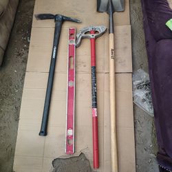 Milwaukee Bender, Husky Pick Mattock, Shovel N Leveler