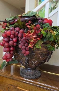 Artificial Arrangement of Dried Fruit and Flowers Centerpiece
