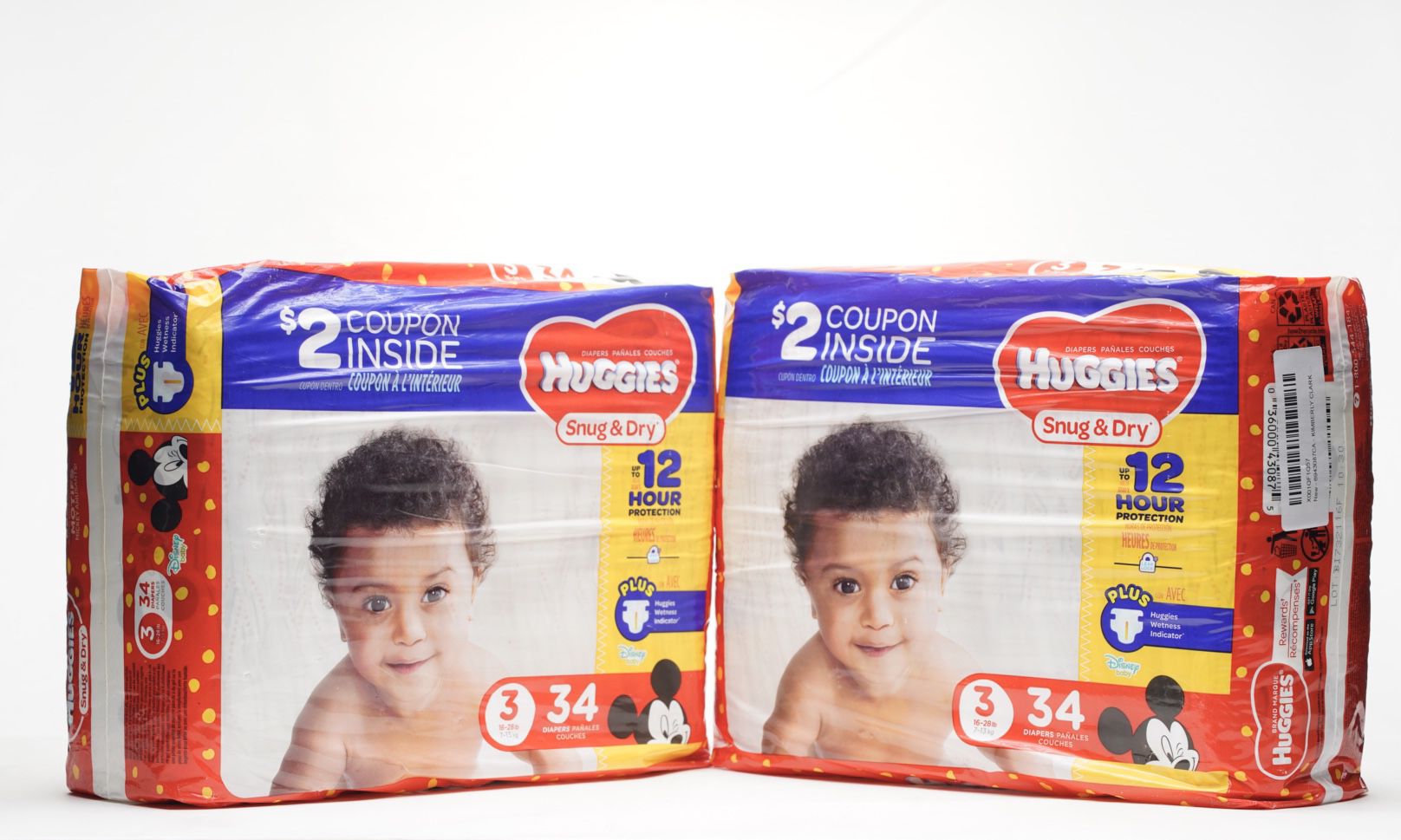 Huggies Diapers #3  16-28 Pounds  2packs 68 