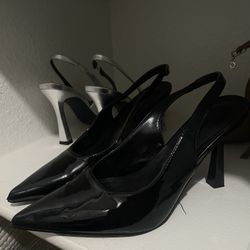 Black Leather Pointed Toe
