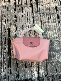 Pink and green Longchamp bag