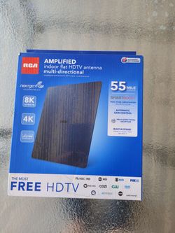 RCA Amplified Indoor Flat HDTV Antenna  55 Mile Range Multi-Directional