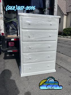 White jumbo pinewood dresser cajonera Comoda mueble chest Nuevo