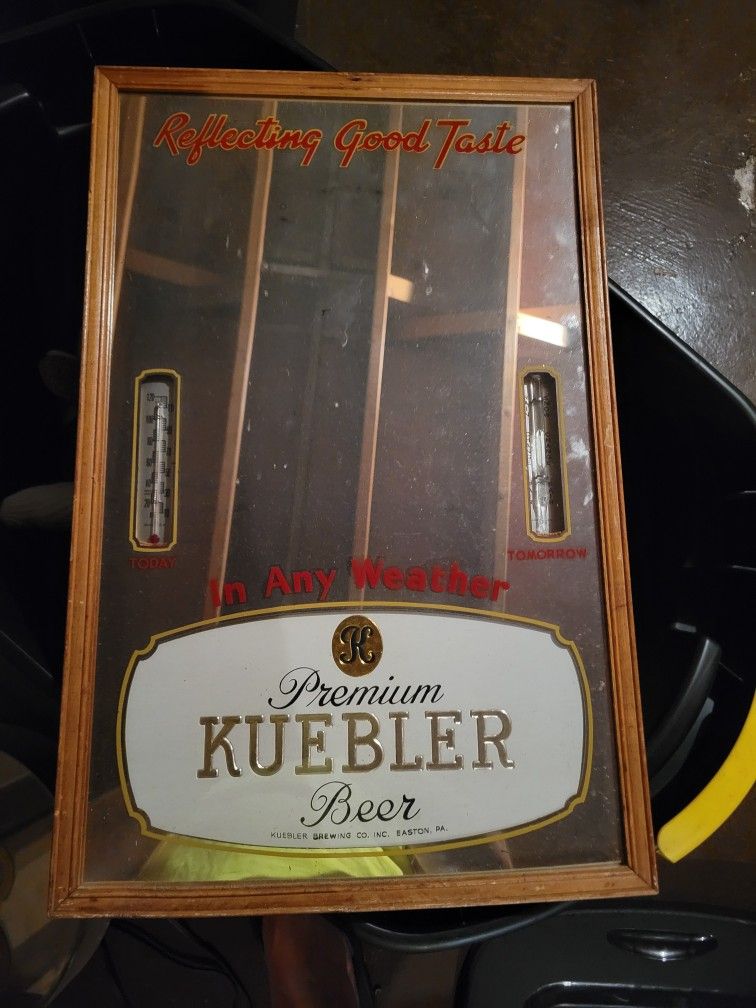 Kuebler Beer Mirror Thermometer Barometer