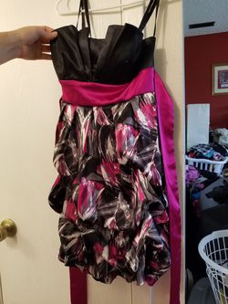 Black and pink dress