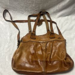 Patricia Nash ITALIAN LEATHER Brown large shoulder purse Bag Handbag