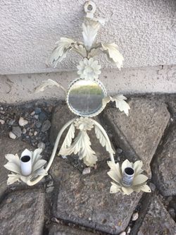 Metal Candle Holder w mirror