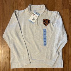 Chicago Bears 1/4 Button-Up NFL Pullover Size Large NEW Women’s