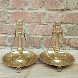 Vintage Baldwin Brass Solid Ship's Gimbal Sconces 