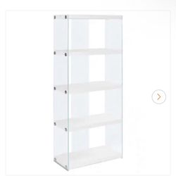 Glossy White And Glass Book Case (2x) ($OBO)