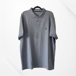 Nautica Men's XXL Performance Deck Polo NWT Shirt Gray Blue Classic Fit