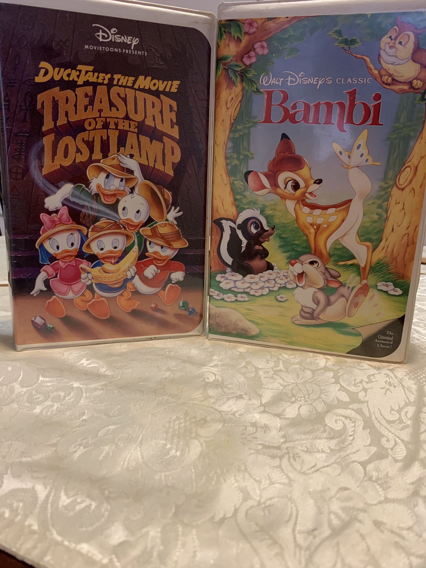 4 DISNEY CLASSIC VHS TAPES , BEAUTY &THE BEAST & BAMBI & PETER PAN & DUCKTALES