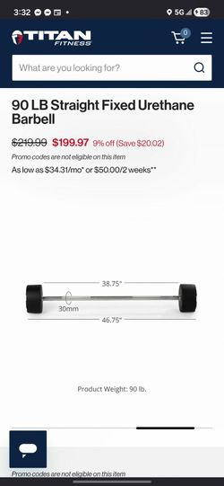 Titan Fitness 90lbs weight bar